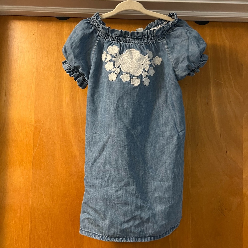 Janie and Jack Denim Embroidered dress size 3